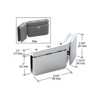 CRL Polished Chrome RH 135 Degree Prima Hinge with U-Clamp