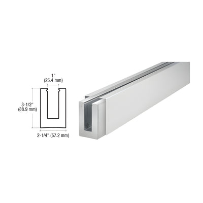 CRL Satin Anodized Custom B5L Series Low Profile Square Base Shoe Undrilled for 1/2" to 5/8" Glass
