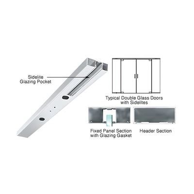 CRL Polished Stainless 4" One Pocket Double Sided Door Header Custom Length