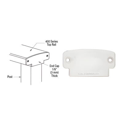 CRL Sky White 400 Series Decorative End Cap