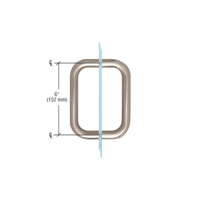 CRL Brushed Nickel 6" BM Series Back-to-Back Handle Without Metal Washers