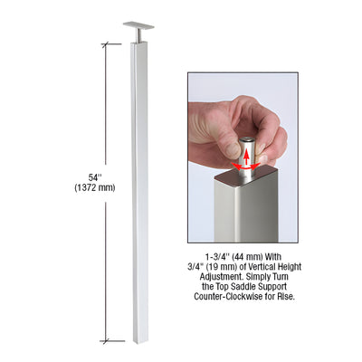 CRL Polished Stainless 54" P9 Series 180 Degree Blank Post