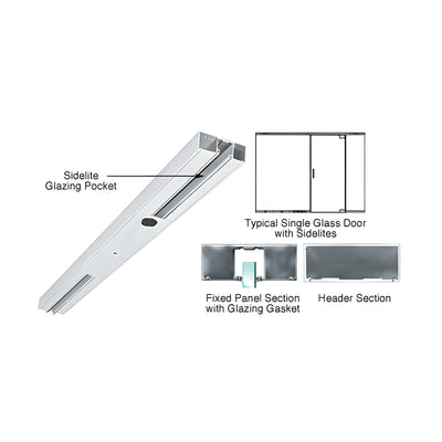 CRL Satin Anodized 4" Two Pocket Sided Door Header Custom Length