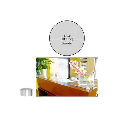 CRL 316 Polished Stainless 1-1/4" Diameter by 1/2" Standoff Base