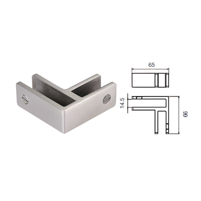 CRL Brushed Stainless 90 Degree Glass Bracing Clamp