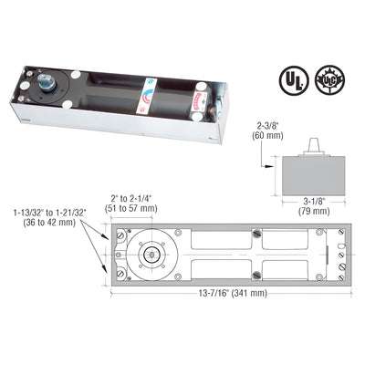 Dormakaba® Model BTS80 Size 2 (EN4) Floor Mounted Door Closer Body in Cement Case