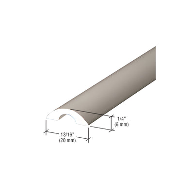 CRL Brushed Nickel Frameless Shower Door Half-Round Threshold