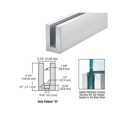 CRL L56S Series Mill Aluminum 120" Square Base Shoe Drilled for 9/16" Glass