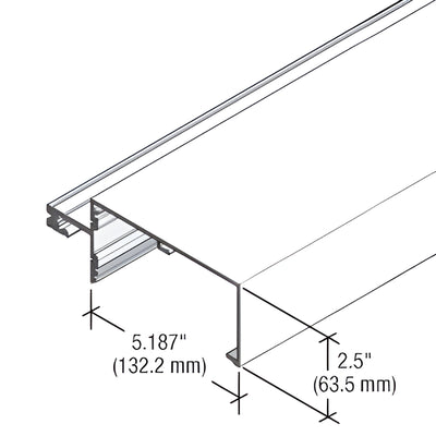 CRL-U.S. Aluminum White KYNAR® Paint 5-1/4" Open Back Roll Over Horizontal Mullion for StormWall XL