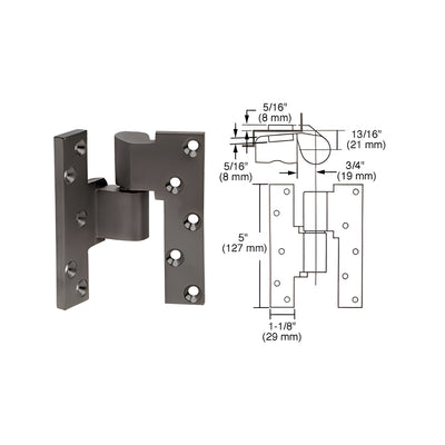 Rixson® Dark Bronze Left Hand 3/4" Offset Intermediate Pivot