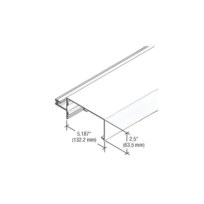 CRL-U.S. Aluminum White KYNAR® Paint 5-1/4" Open Back Roll Under Horizontal Mullion for StormWall XL