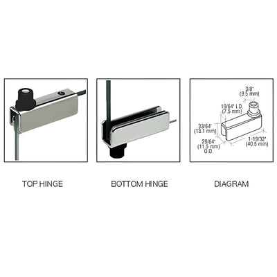 CRL Chrome Standard Mount Glass Door Hinge