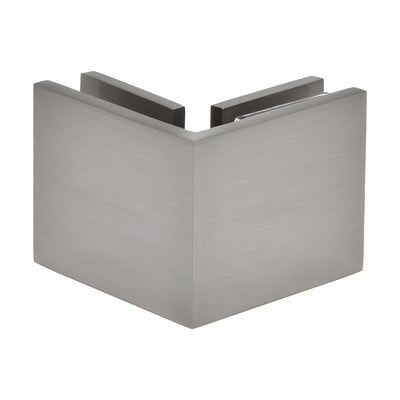 CRL Brushed Nickel Square 90 Degree Glass-to-Glass Clamp