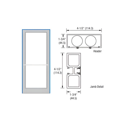 CRL-U.S. Aluminum Clear Anodized Class 1 39-1/2" x 85-3/4" Series DF800 Tubular Center Hung Up and Over Frame Complete (1F)