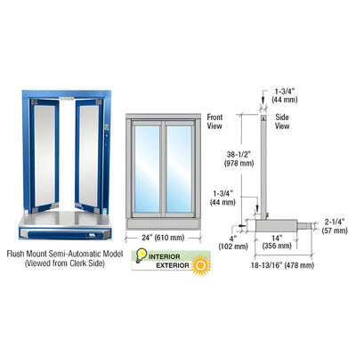 CRL Custom Self-Closing Flush Mount Bi-Fold Service Window
