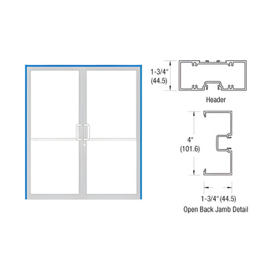 CRL-U.S. Aluminum Bronze Black Anodized Double Door Frame 75-1/2" x 85-3/4" 400 Series Single Acting Up and Over Frame