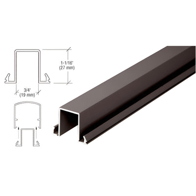 CRL Matte Bronze Horizontal Snap-In Infill for Glass 241" Long