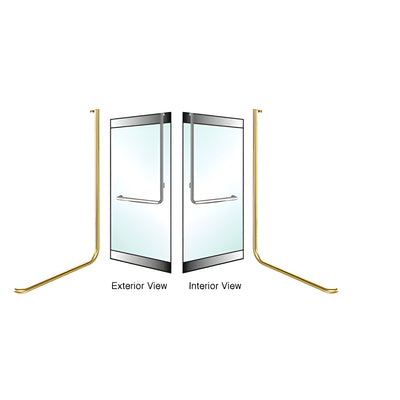 CRL-Blumcraft® Satin Brass Left Hand Reverse Rail Mount "D" Exterior Top Securing Dummy Handle