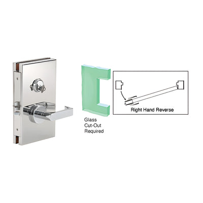 CRL Polished Stainless 6" x 10" RHR Center Lock With Deadlatch in Class Room Function