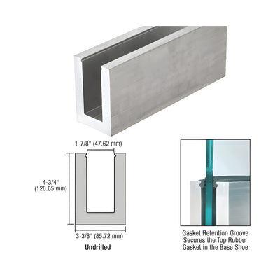 CRL L25S Series Mill Aluminum 118-1/8" Square Base Shoe Undrilled for 1-1/16" Glass