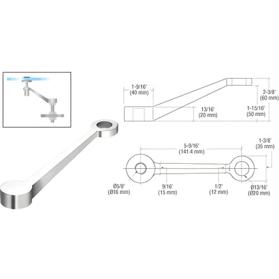 CRL Polished Stainless Regular Duty Single Long Arm Spider Fitting Column Mount