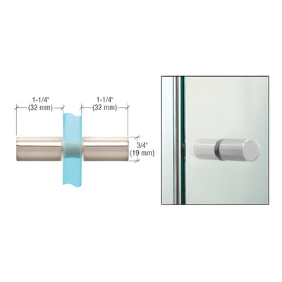 CRL Polished Nickel Cylinder Style Back-to-Back Shower Door Knobs