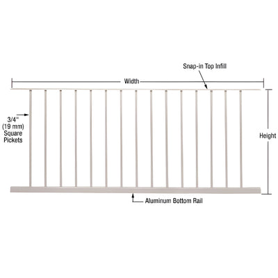 CRL Sky White 200, 300, 350, and 400 Series 72"W x 42"H Picket Panel