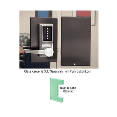 CRL Black Bronze Anodized 6" x 10" LH Center Lock Keeper for Push Button Locks