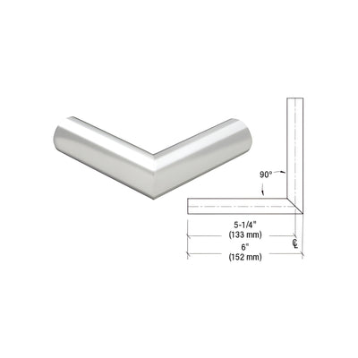 CRL Polished Stainless 1-1/4" Schedule 40 Steel - 90 Degree Corner