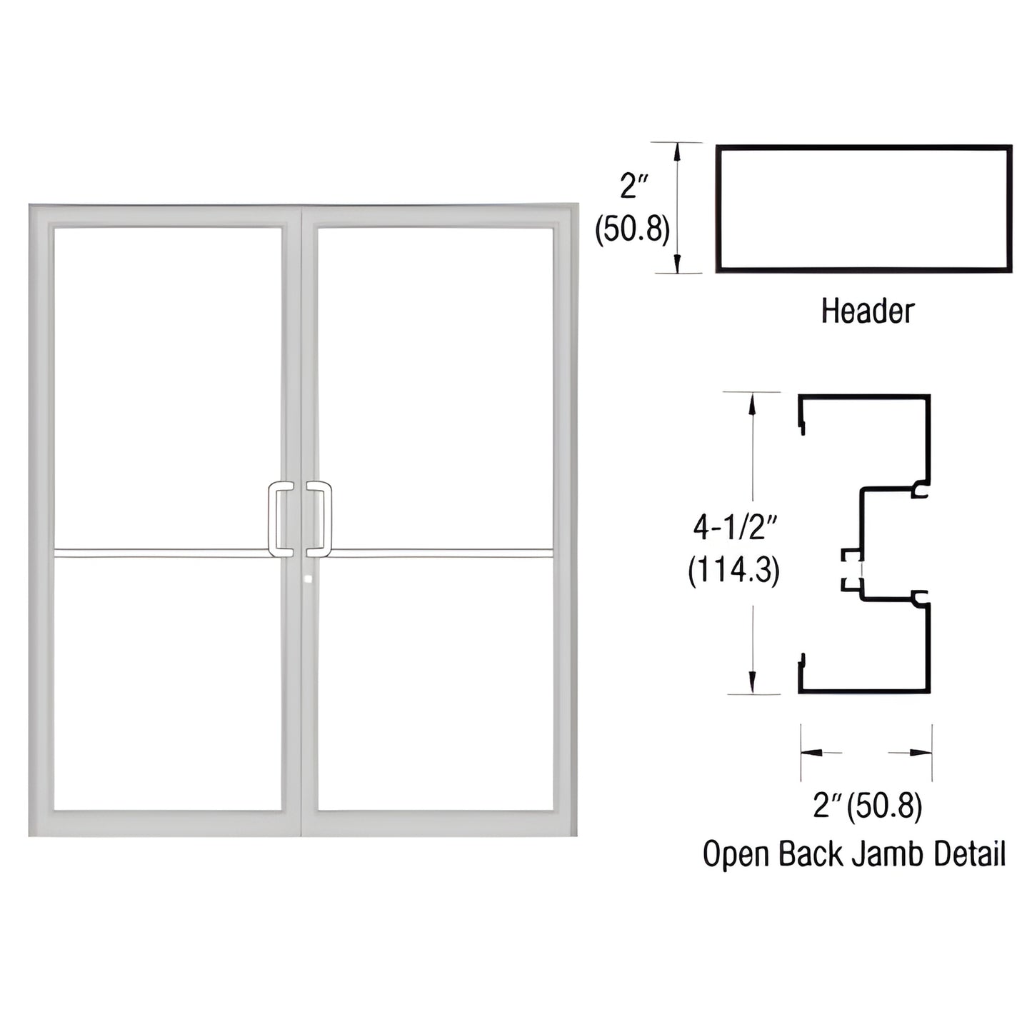 CRL-U.S. Aluminum IT451 Clear Anodized Pivot Up-Over Door Frame Kit