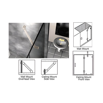 CRL Polished Nickel 39" Thru-Glass To Wall/Ceiling Mounted Support Bar