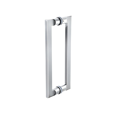 CRL Polished Stainless 12" Glass Mounted Tapered Back-to-Back Pull Handle