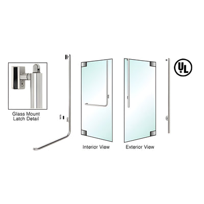 CRL-Blumcraft® Polished Stainless Right Hand Reverse Glass Mount Keyed Access "JS" Exterior, Top Securing Panic Handle