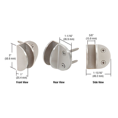 CRL Brushed Stainless Wall Mount Round Mall Front Clamp