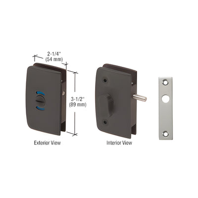 CRL Oil Rubbed Bronze Glass Swinging Door Lock with Indicator for 5/16" to 1/2" Glass