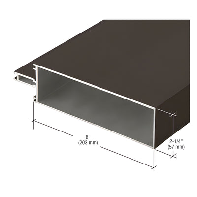 CRL-U.S. Aluminum 8" Captured Glazed Vertical Mullion for 1" Glass, Dark Bronze/Black Anodized Class 1 - 24'- 2"