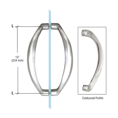 CRL Polished Chrome 10" Glass Mounted Sculptured Pull Handle