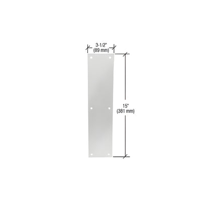 CRL Clear Anodized Push Plate 3-1/2" x 15"