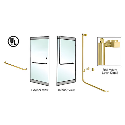 CRL-Blumcraft® Satin Brass Left Hand Reverse Rail Mount Keyed Access "A" Exterior, Top Securing Panic Handle