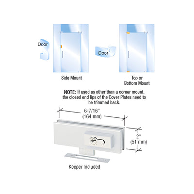 CRL Satin Anodized EUR Series Complete Patch Lock Including Cylinder