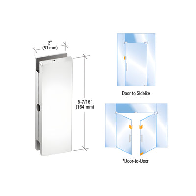 CRL Polished Stainless AMR Series Sidelite or Glass Door Mounted Keeper