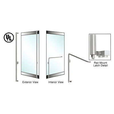 CRL-Blumcraft® Polished Stainless Left Hand Reverse Rail Mount Keyed Access 'F' Exterior Bottom Securing Panic Handle for 3/4" Glass