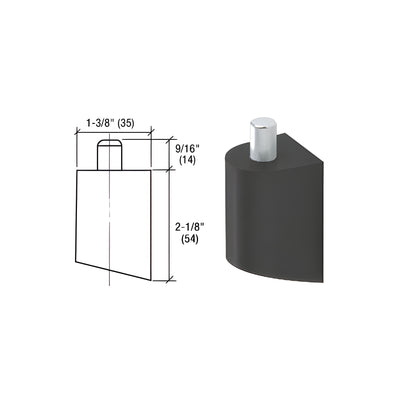 CRL-U.S. Aluminum Black Anodized Offset Pivot Top Door Portion Only