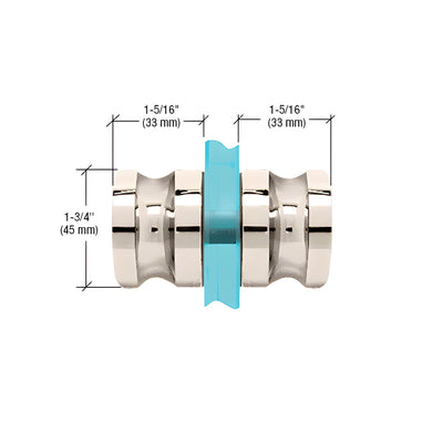 CRL Polished Nickel Euro Style Back-to-Back Shower Door Knobs