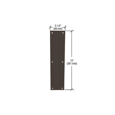 CRL Oil Rubbed Bronze Push Plate 3-1/2" x 15"