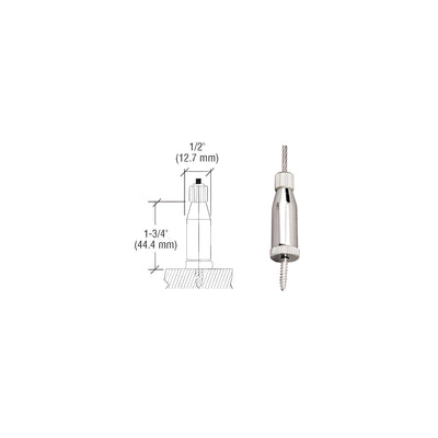 CRL Chrome Plated Long Round Floor Base Fitting for Cable Display System