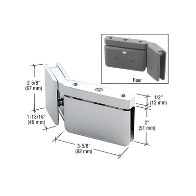 CRL Polished Chrome LH 135 Degree Prima Hinge with U-Clamp