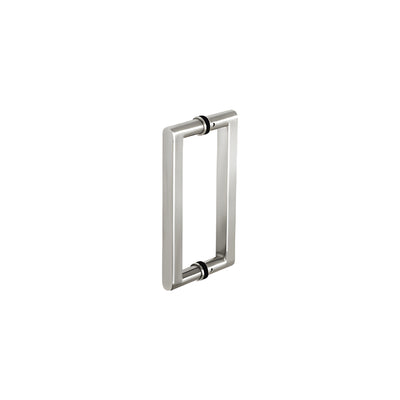 CRL Polished Stainless 12" Glass Mounted Square Back-to-Back Pull Handle