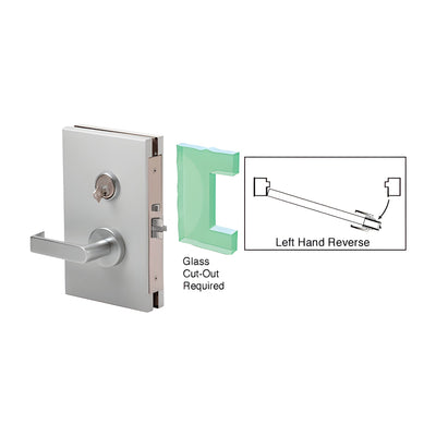 CRL Satin Anodized 6" x 10" LHR Center Lock With Deadlatch in Storeroom Function