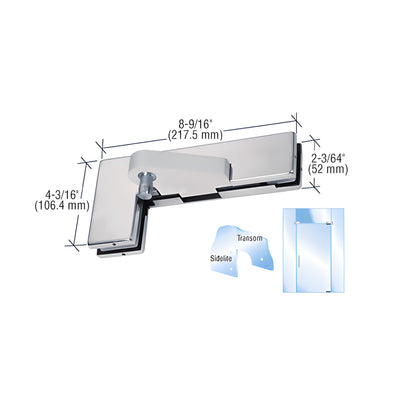 CRL Brushed Stainless Right Offset Sidelite Mounted Transom Patch Fitting
